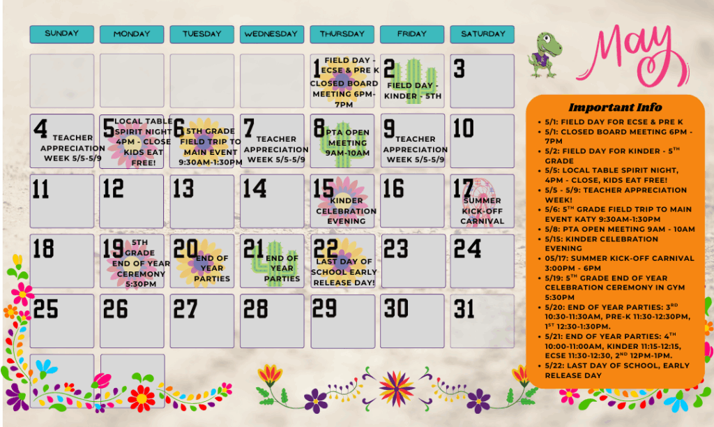 May Calendar